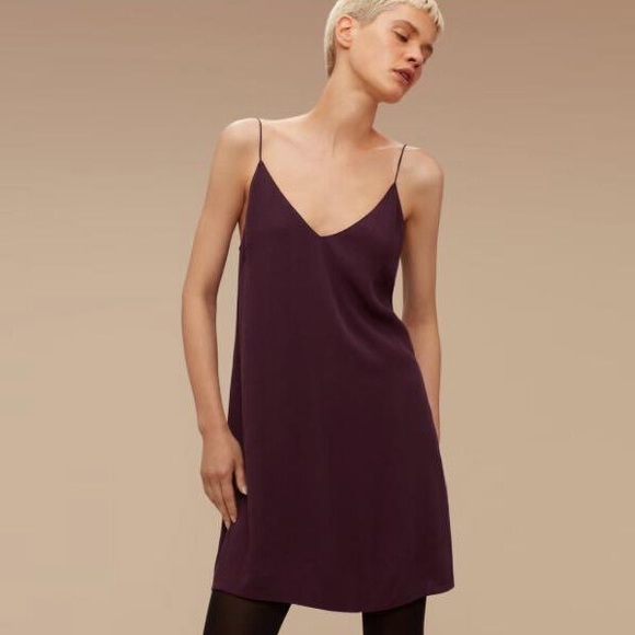 Aritzia Dresses & Skirts - WILFRED FREE | Vivienne Burgundy Slip Dress